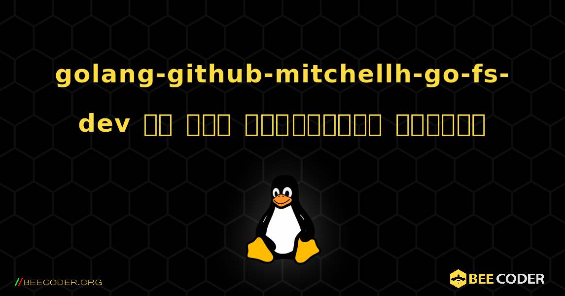 golang-github-mitchellh-go-fs-dev ని ఎలా ఇన్‌స్టాల్ చేయాలి. Linux