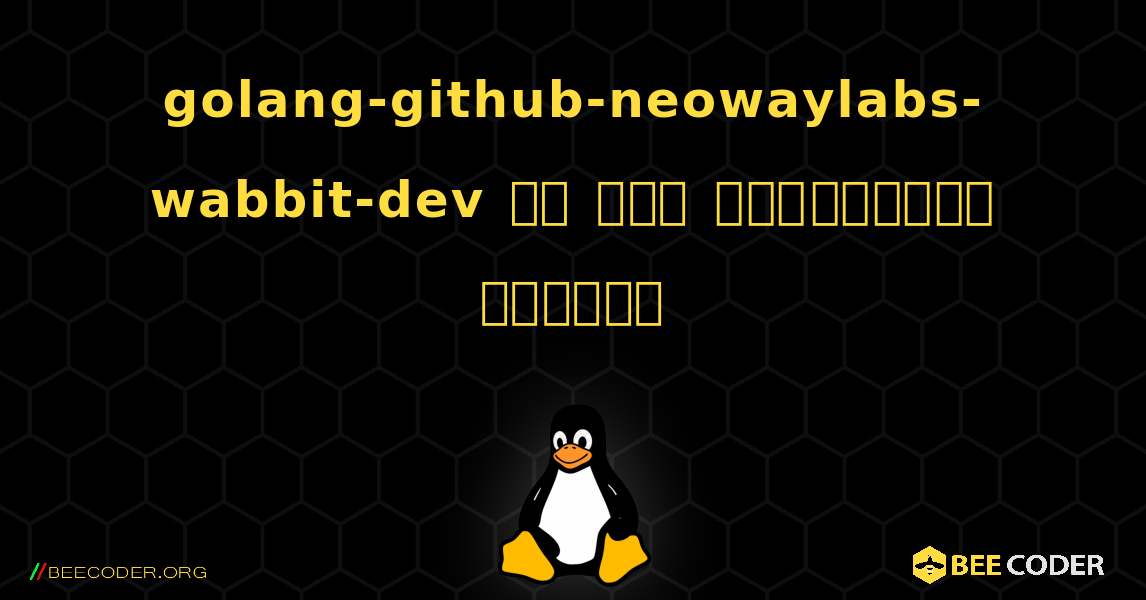 golang-github-neowaylabs-wabbit-dev ని ఎలా ఇన్‌స్టాల్ చేయాలి. Linux