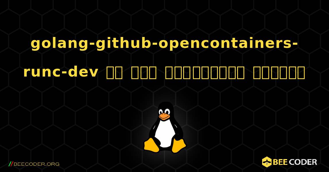 golang-github-opencontainers-runc-dev ని ఎలా ఇన్‌స్టాల్ చేయాలి. Linux