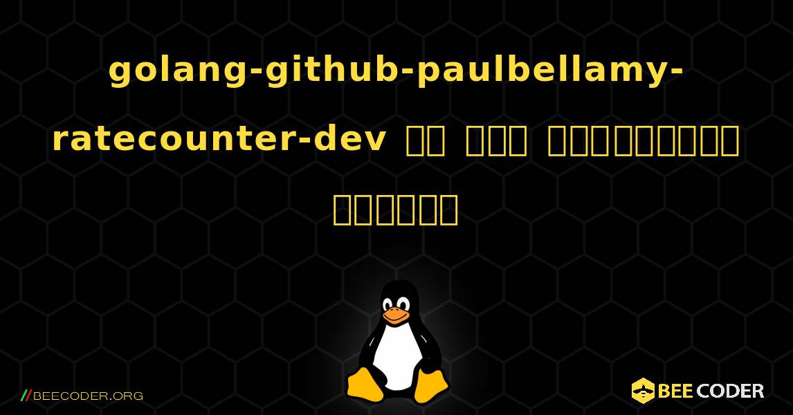 golang-github-paulbellamy-ratecounter-dev ని ఎలా ఇన్‌స్టాల్ చేయాలి. Linux