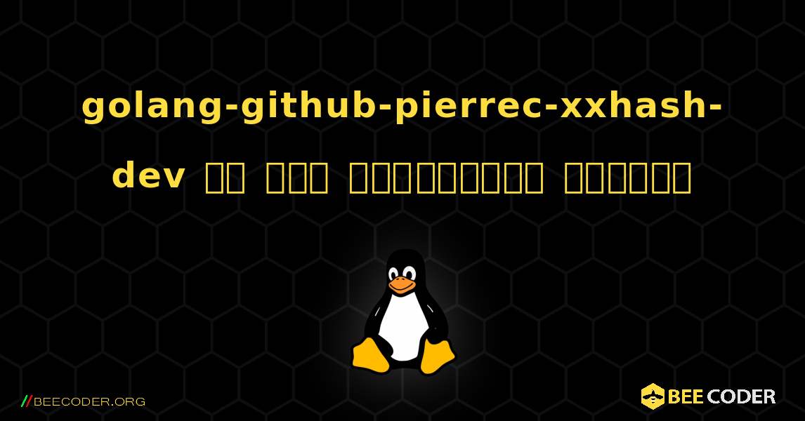 golang-github-pierrec-xxhash-dev ని ఎలా ఇన్‌స్టాల్ చేయాలి. Linux