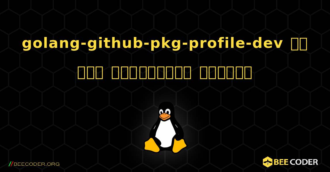 golang-github-pkg-profile-dev ని ఎలా ఇన్‌స్టాల్ చేయాలి. Linux