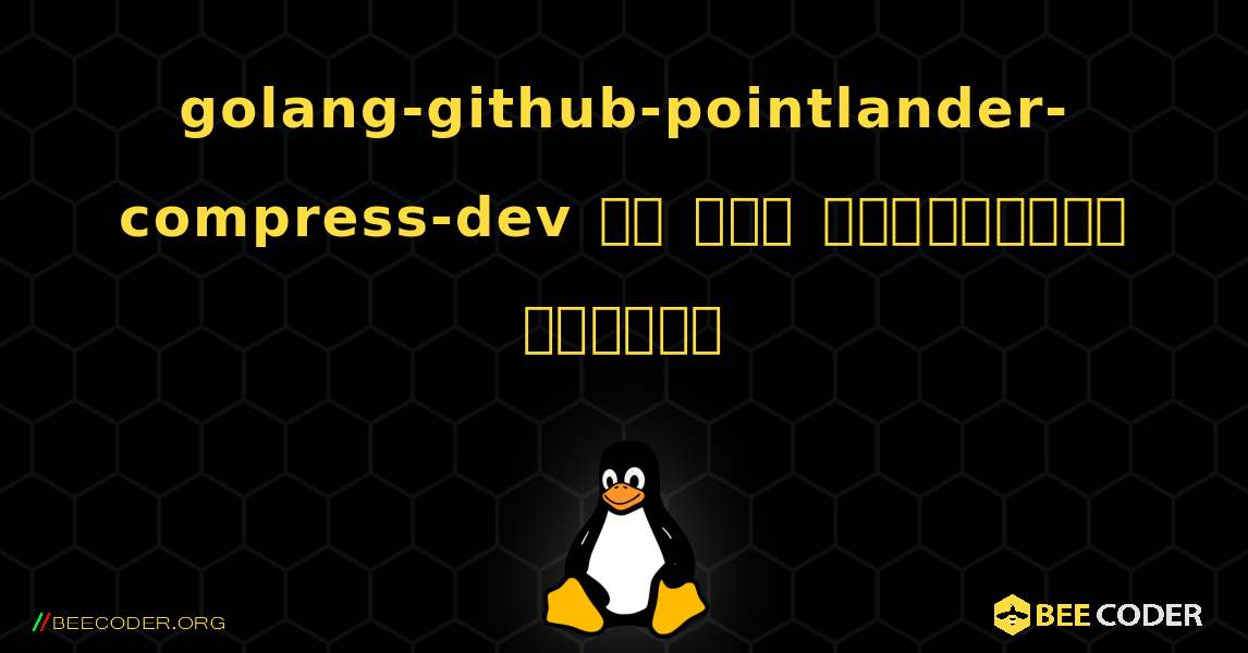 golang-github-pointlander-compress-dev ని ఎలా ఇన్‌స్టాల్ చేయాలి. Linux