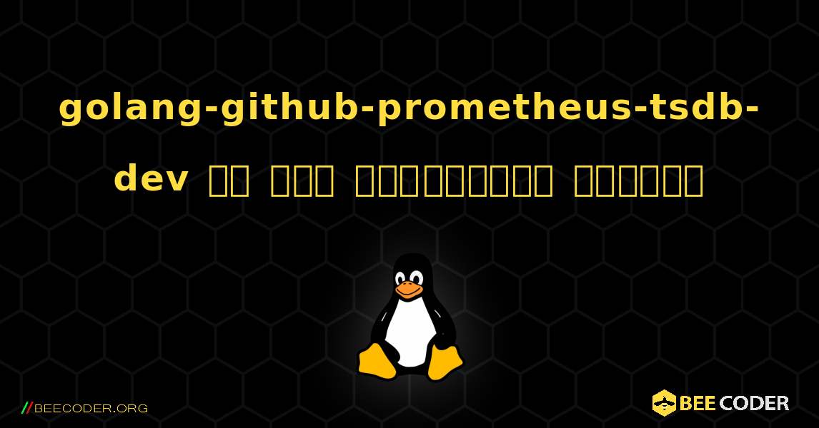 golang-github-prometheus-tsdb-dev ని ఎలా ఇన్‌స్టాల్ చేయాలి. Linux