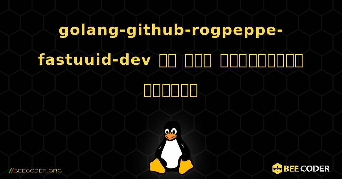 golang-github-rogpeppe-fastuuid-dev ని ఎలా ఇన్స్టాల్ చేయాలి. Linux