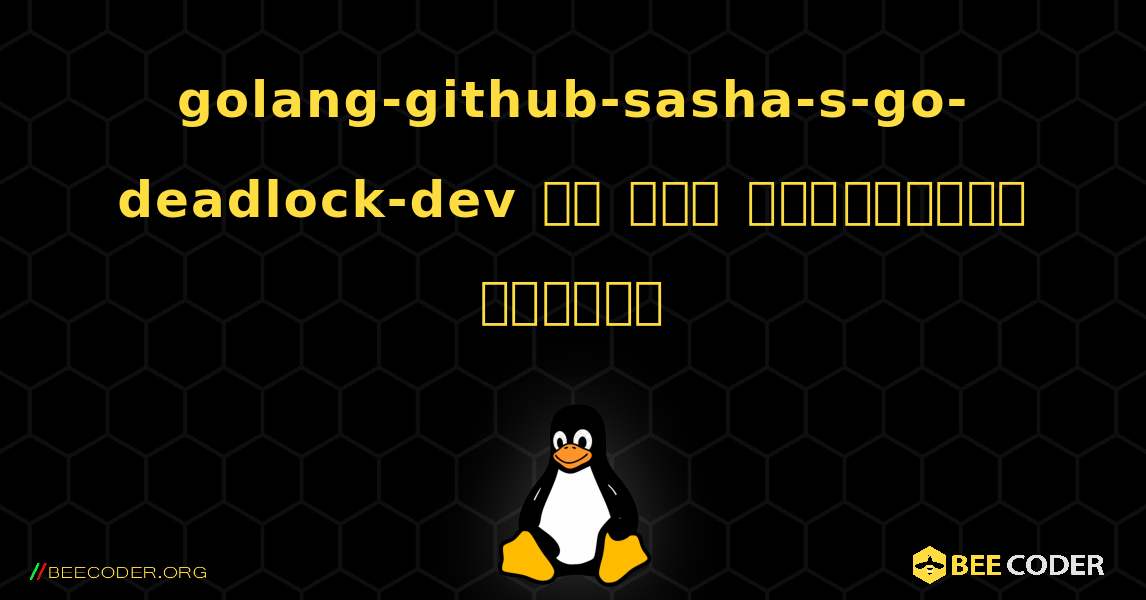 golang-github-sasha-s-go-deadlock-dev ని ఎలా ఇన్‌స్టాల్ చేయాలి. Linux