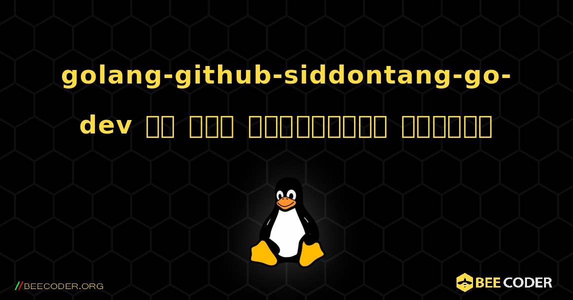 golang-github-siddontang-go-dev ని ఎలా ఇన్‌స్టాల్ చేయాలి. Linux