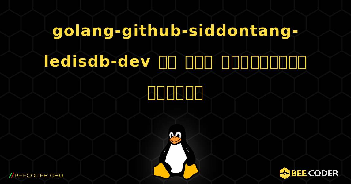 golang-github-siddontang-ledisdb-dev ని ఎలా ఇన్‌స్టాల్ చేయాలి. Linux