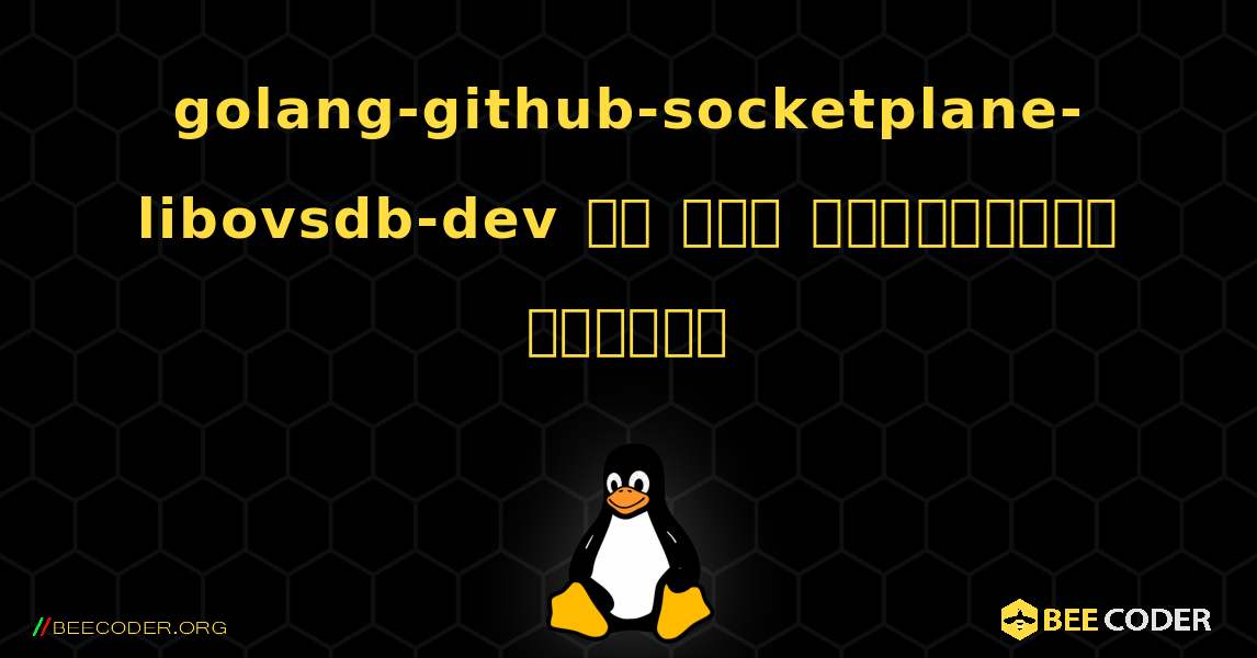 golang-github-socketplane-libovsdb-dev ని ఎలా ఇన్‌స్టాల్ చేయాలి. Linux
