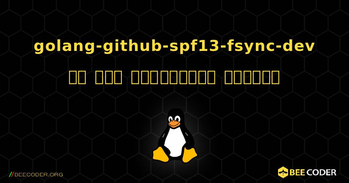 golang-github-spf13-fsync-dev ని ఎలా ఇన్‌స్టాల్ చేయాలి. Linux
