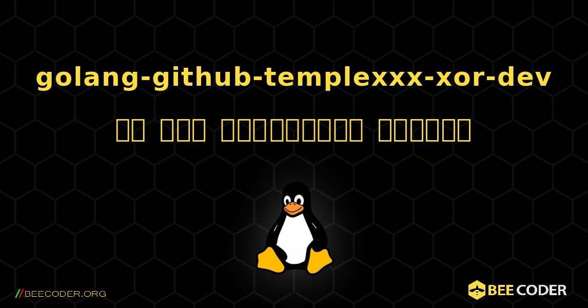golang-github-templexxx-xor-dev ని ఎలా ఇన్స్టాల్ చేయాలి. Linux