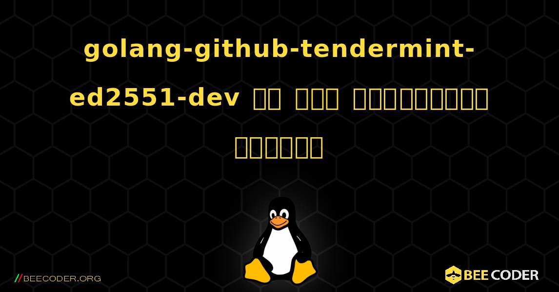 golang-github-tendermint-ed2551-dev ని ఎలా ఇన్‌స్టాల్ చేయాలి. Linux