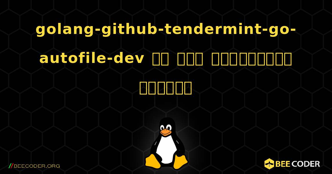 golang-github-tendermint-go-autofile-dev ని ఎలా ఇన్‌స్టాల్ చేయాలి. Linux