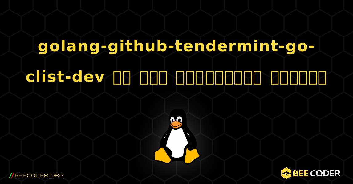 golang-github-tendermint-go-clist-dev ని ఎలా ఇన్‌స్టాల్ చేయాలి. Linux
