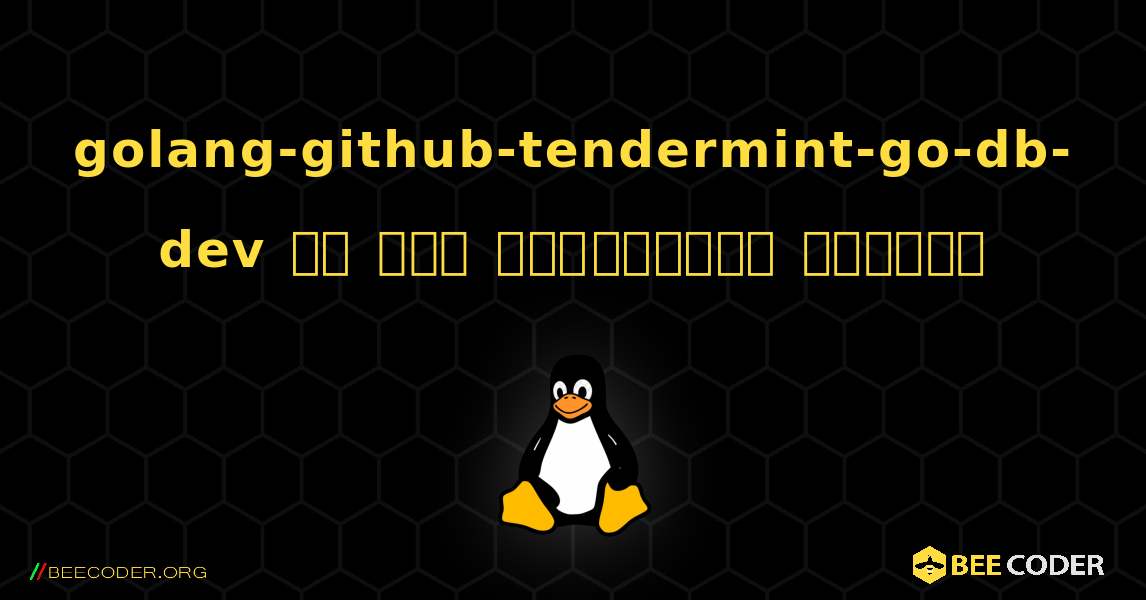 golang-github-tendermint-go-db-dev ని ఎలా ఇన్స్టాల్ చేయాలి. Linux