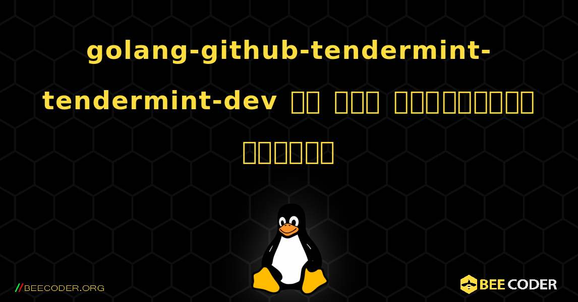 golang-github-tendermint-tendermint-dev ని ఎలా ఇన్‌స్టాల్ చేయాలి. Linux