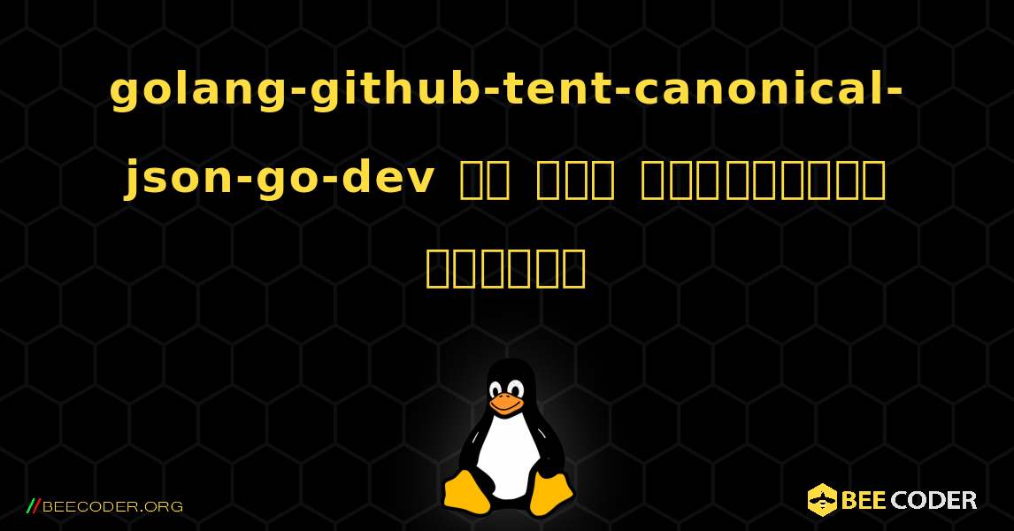 golang-github-tent-canonical-json-go-dev ని ఎలా ఇన్‌స్టాల్ చేయాలి. Linux
