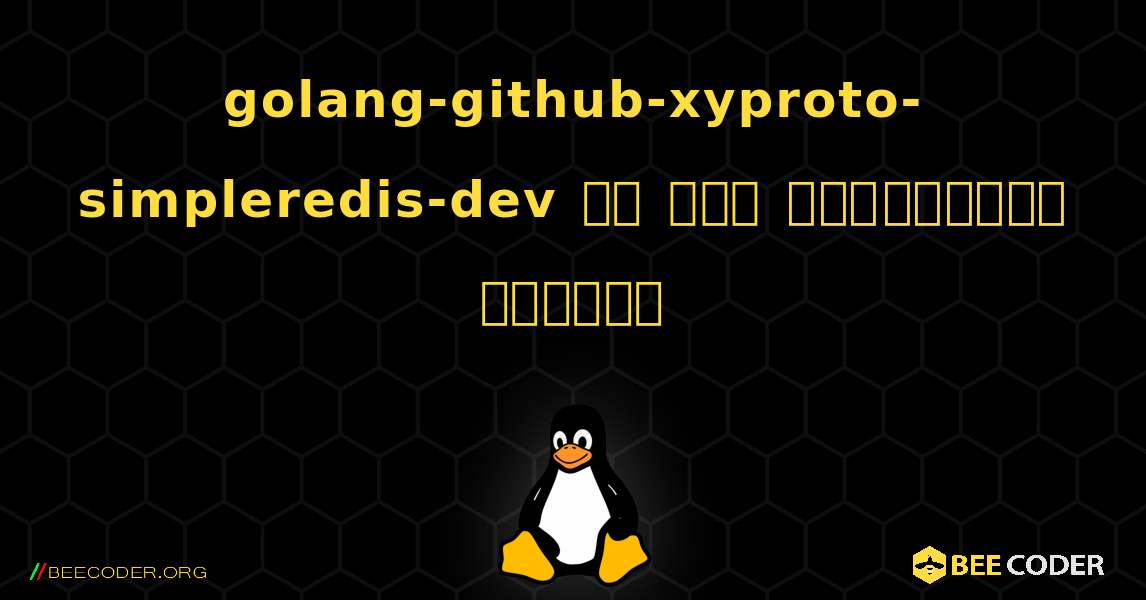 golang-github-xyproto-simpleredis-dev ని ఎలా ఇన్‌స్టాల్ చేయాలి. Linux