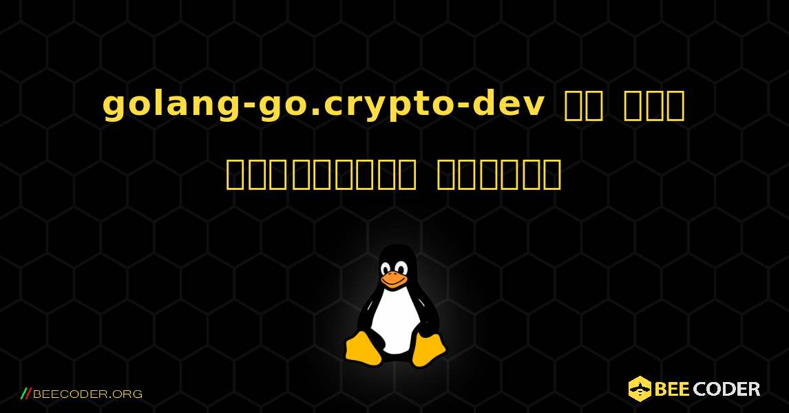 golang-go.crypto-dev ని ఎలా ఇన్‌స్టాల్ చేయాలి. Linux