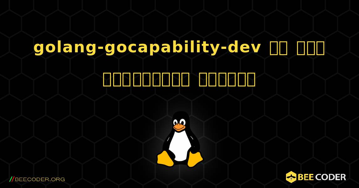 golang-gocapability-dev ని ఎలా ఇన్‌స్టాల్ చేయాలి. Linux