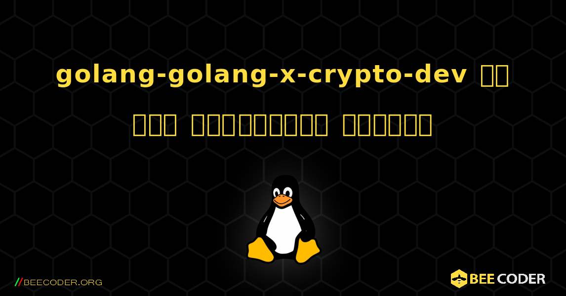 golang-golang-x-crypto-dev ని ఎలా ఇన్‌స్టాల్ చేయాలి. Linux