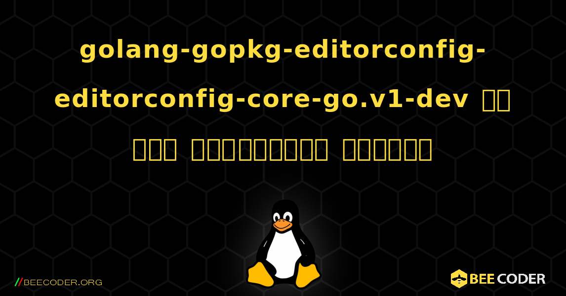 golang-gopkg-editorconfig-editorconfig-core-go.v1-dev ని ఎలా ఇన్‌స్టాల్ చేయాలి. Linux