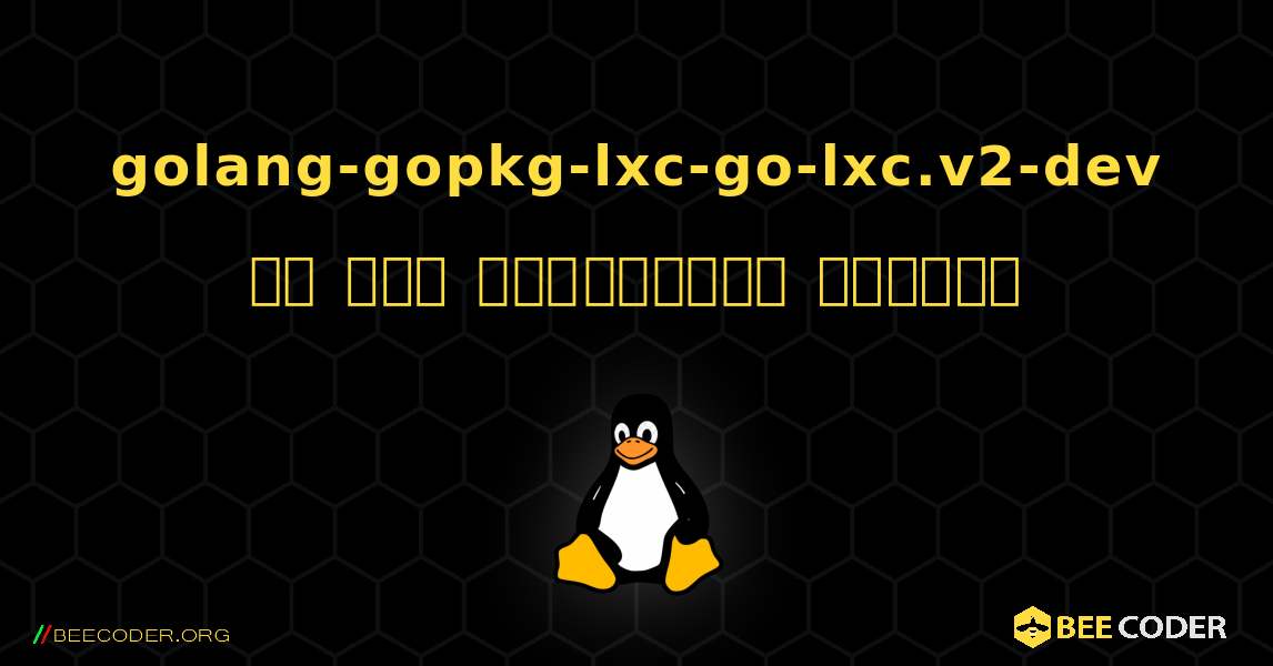 golang-gopkg-lxc-go-lxc.v2-dev ని ఎలా ఇన్‌స్టాల్ చేయాలి. Linux