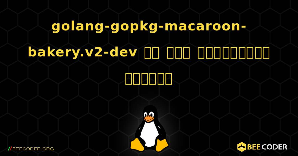 golang-gopkg-macaroon-bakery.v2-dev ని ఎలా ఇన్‌స్టాల్ చేయాలి. Linux