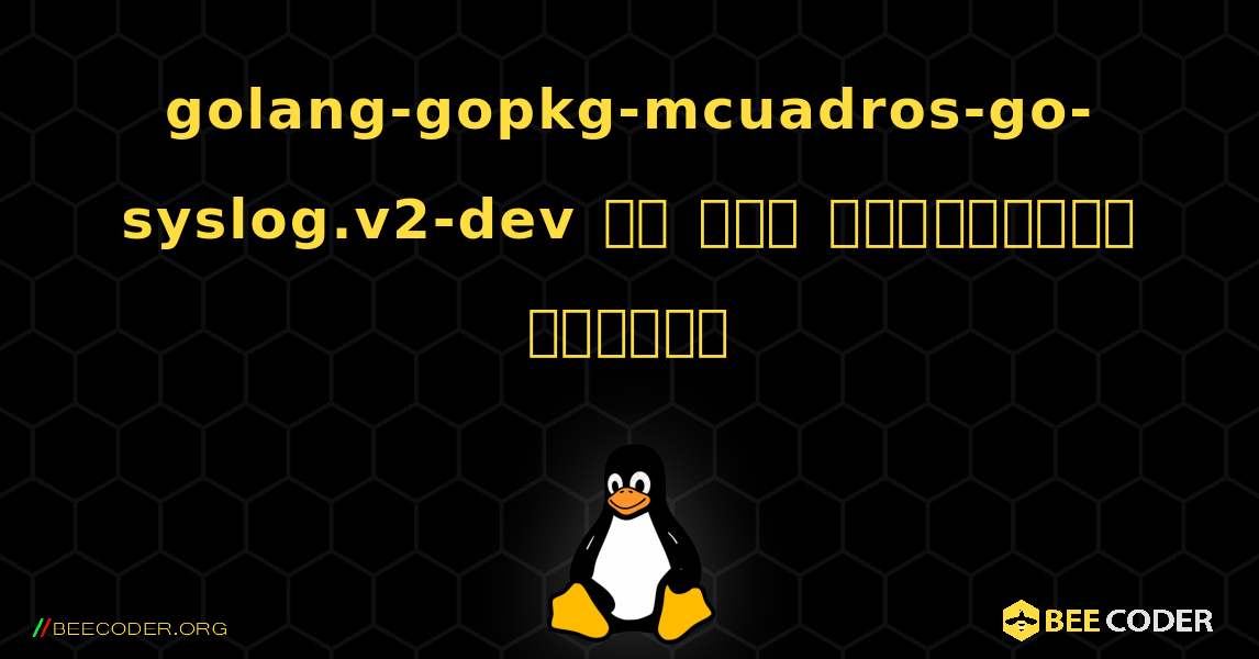 golang-gopkg-mcuadros-go-syslog.v2-dev ని ఎలా ఇన్‌స్టాల్ చేయాలి. Linux