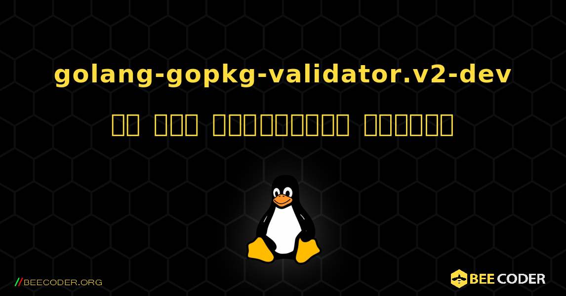golang-gopkg-validator.v2-dev ని ఎలా ఇన్‌స్టాల్ చేయాలి. Linux