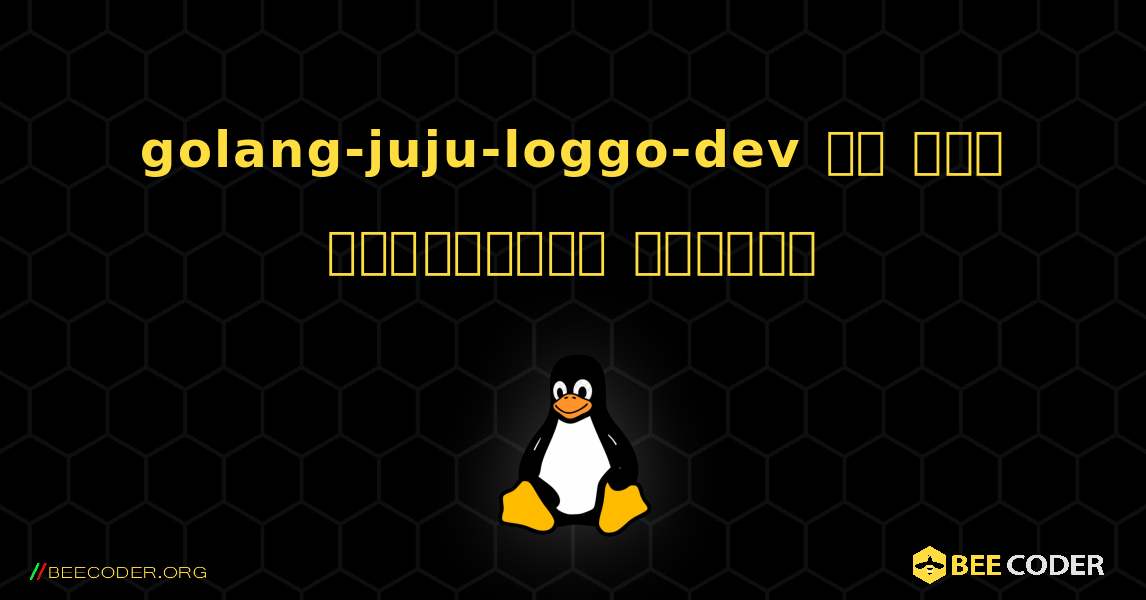 golang-juju-loggo-dev ని ఎలా ఇన్‌స్టాల్ చేయాలి. Linux