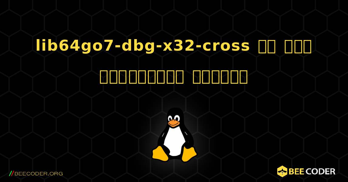 lib64go7-dbg-x32-cross ని ఎలా ఇన్‌స్టాల్ చేయాలి. Linux