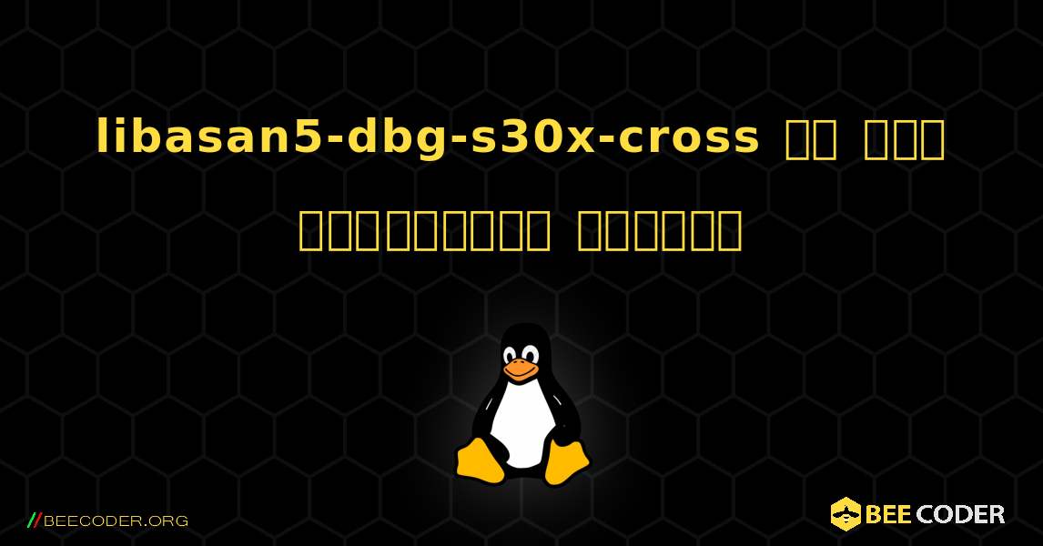 libasan5-dbg-s30x-cross ని ఎలా ఇన్‌స్టాల్ చేయాలి. Linux