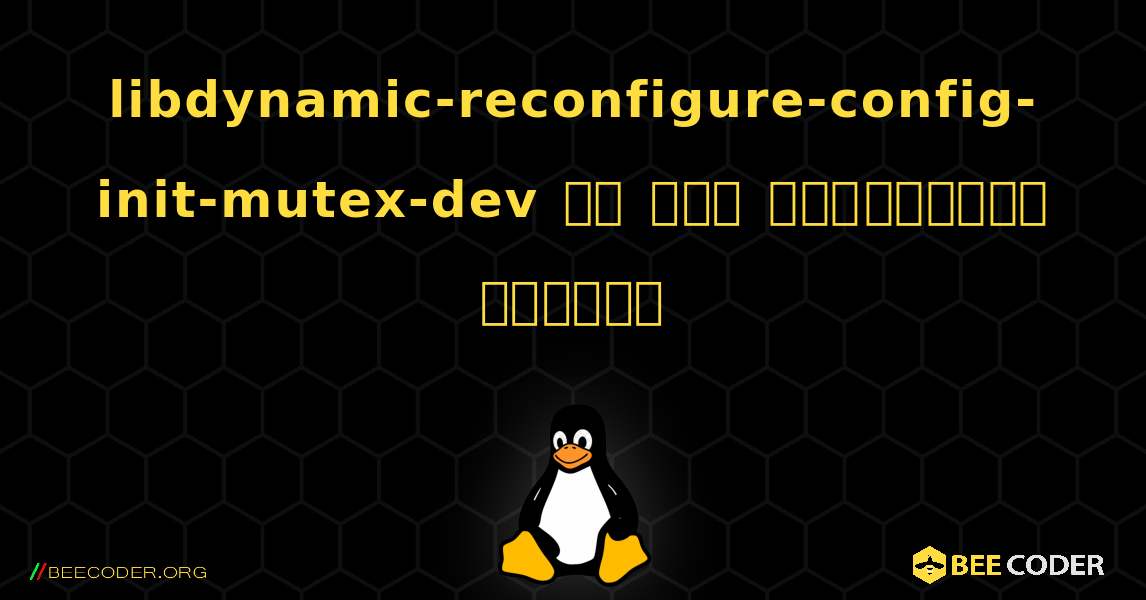 libdynamic-reconfigure-config-init-mutex-dev ని ఎలా ఇన్‌స్టాల్ చేయాలి. Linux