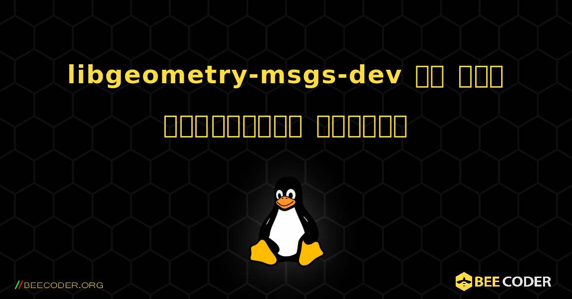 libgeometry-msgs-dev ని ఎలా ఇన్‌స్టాల్ చేయాలి. Linux