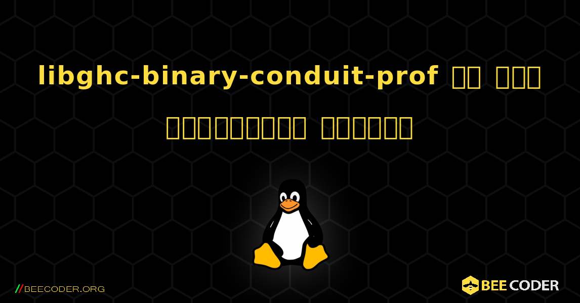 libghc-binary-conduit-prof ని ఎలా ఇన్‌స్టాల్ చేయాలి. Linux