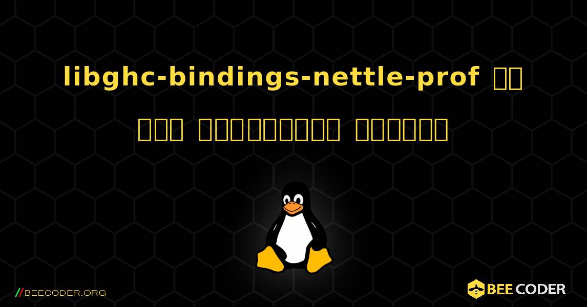 libghc-bindings-nettle-prof ని ఎలా ఇన్‌స్టాల్ చేయాలి. Linux