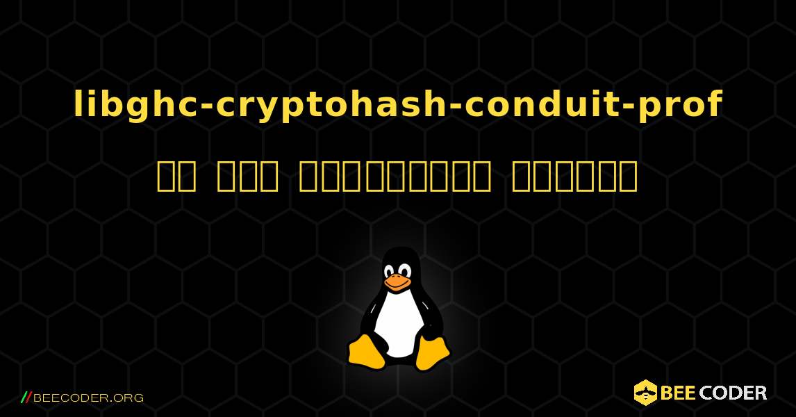 libghc-cryptohash-conduit-prof ని ఎలా ఇన్‌స్టాల్ చేయాలి. Linux