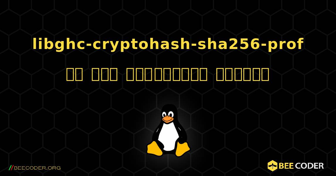 libghc-cryptohash-sha256-prof ని ఎలా ఇన్‌స్టాల్ చేయాలి. Linux