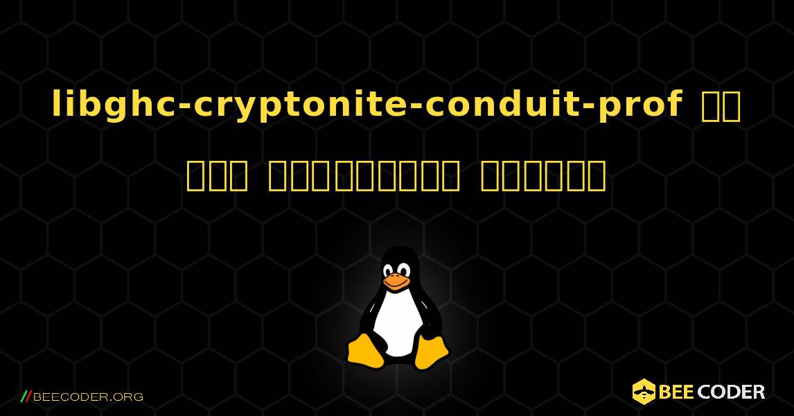 libghc-cryptonite-conduit-prof ని ఎలా ఇన్‌స్టాల్ చేయాలి. Linux