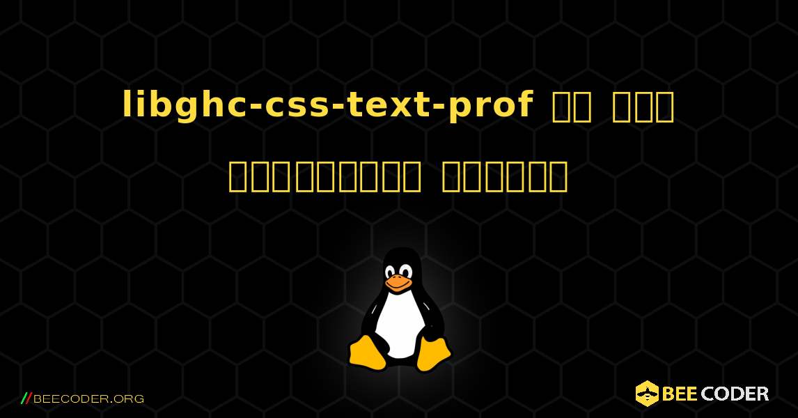 libghc-css-text-prof ని ఎలా ఇన్‌స్టాల్ చేయాలి. Linux