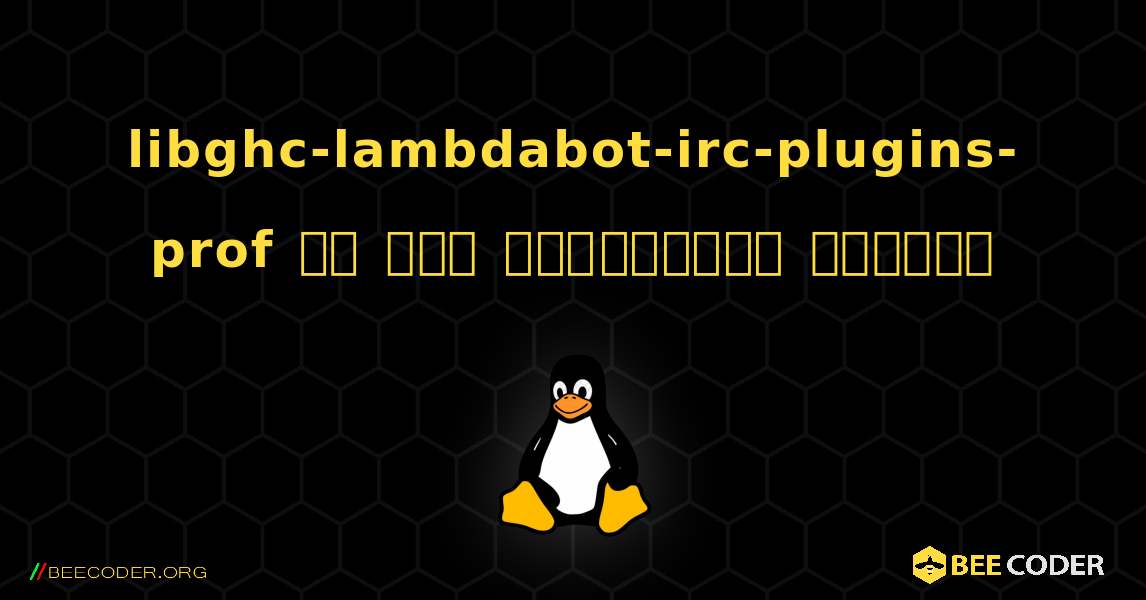 libghc-lambdabot-irc-plugins-prof ని ఎలా ఇన్‌స్టాల్ చేయాలి. Linux