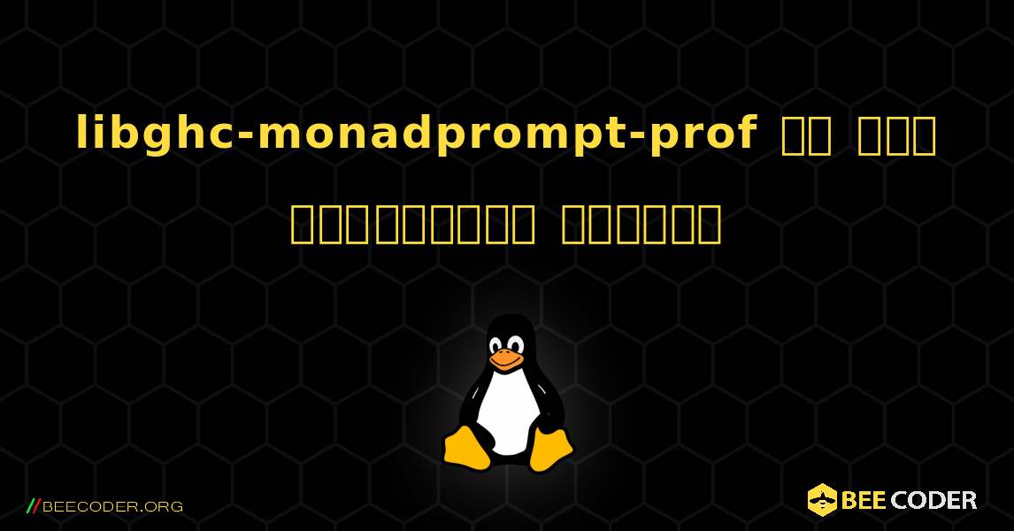 libghc-monadprompt-prof ని ఎలా ఇన్‌స్టాల్ చేయాలి. Linux