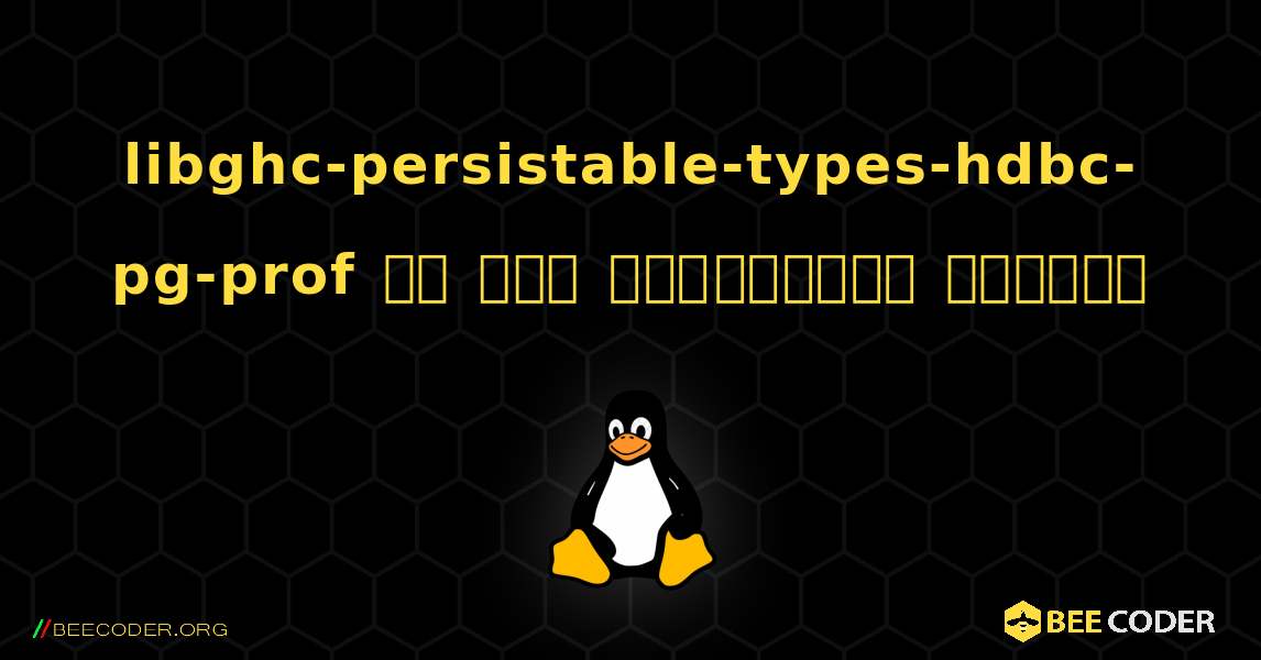 libghc-persistable-types-hdbc-pg-prof ని ఎలా ఇన్‌స్టాల్ చేయాలి. Linux