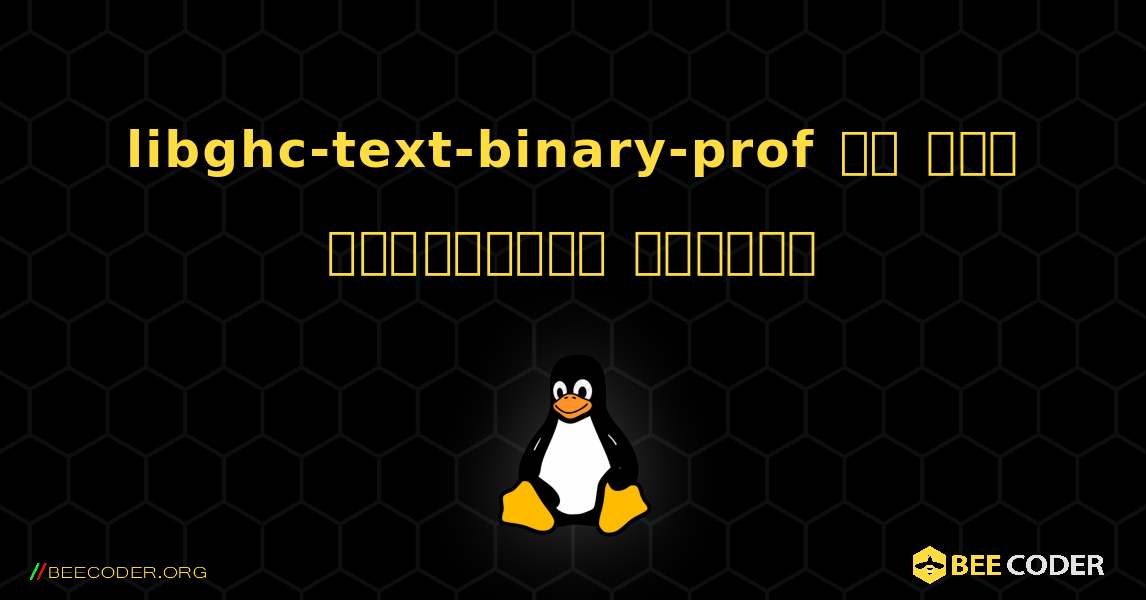 libghc-text-binary-prof ని ఎలా ఇన్‌స్టాల్ చేయాలి. Linux