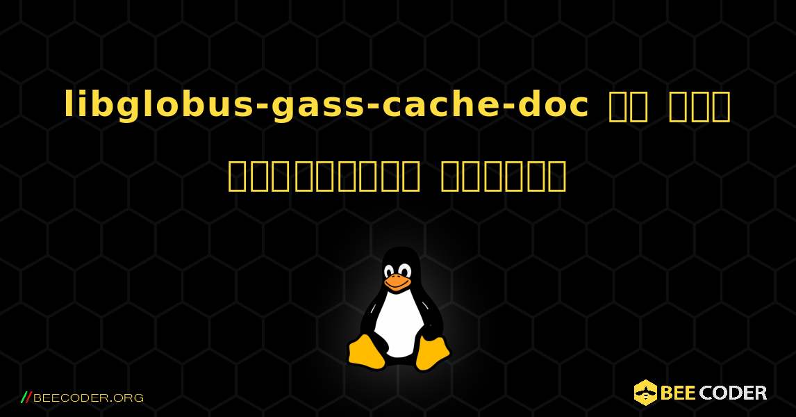 libglobus-gass-cache-doc ని ఎలా ఇన్‌స్టాల్ చేయాలి. Linux