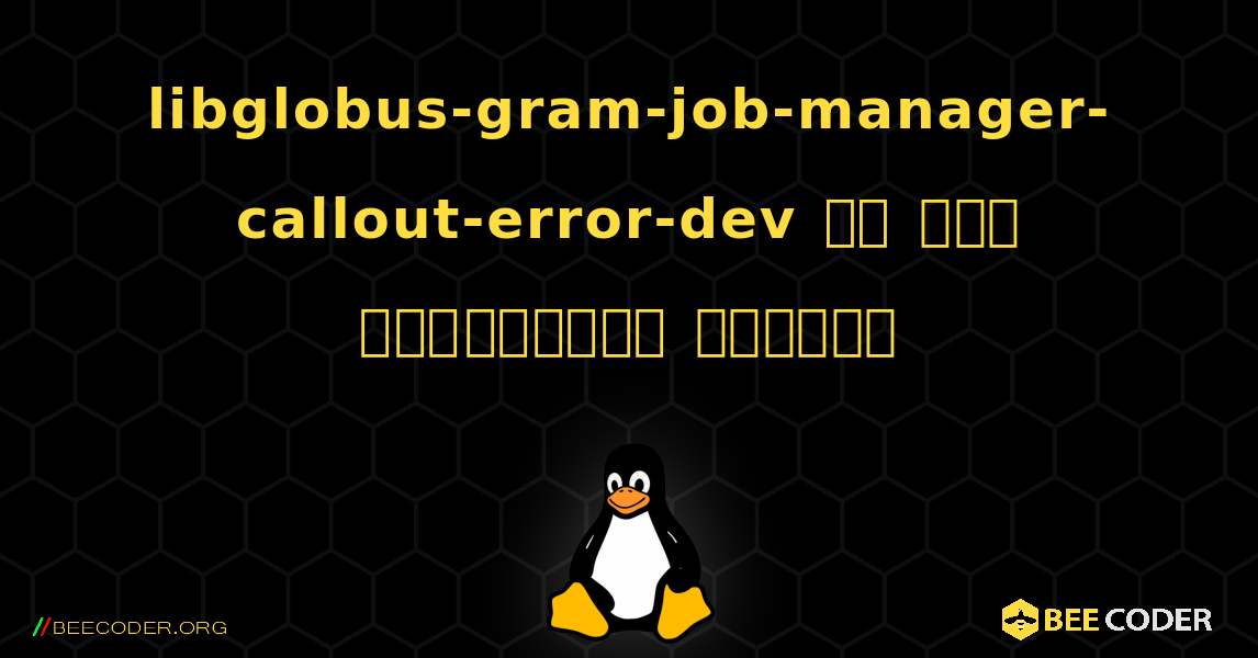 libglobus-gram-job-manager-callout-error-dev ని ఎలా ఇన్‌స్టాల్ చేయాలి. Linux