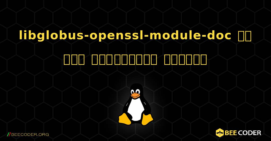 libglobus-openssl-module-doc ని ఎలా ఇన్‌స్టాల్ చేయాలి. Linux