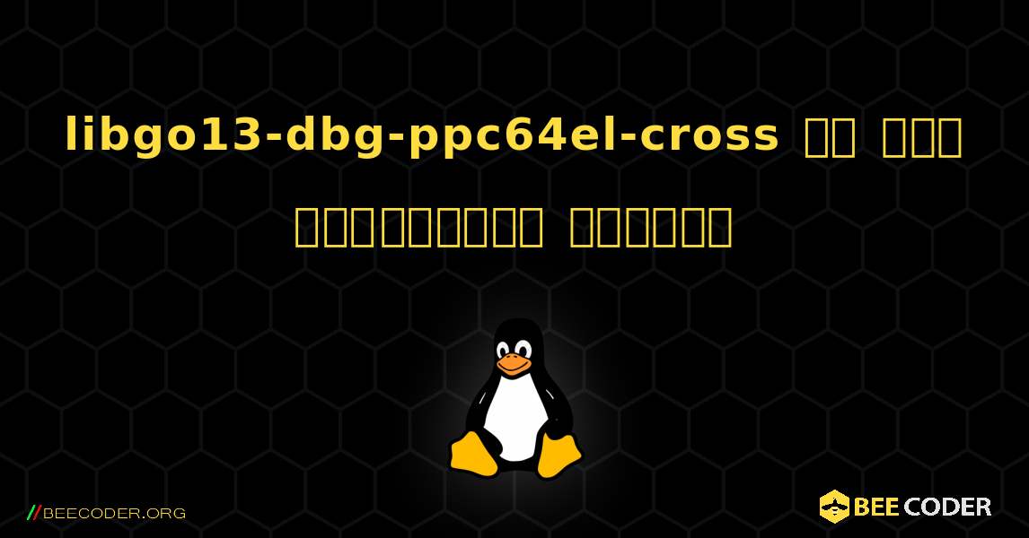 libgo13-dbg-ppc64el-cross ని ఎలా ఇన్‌స్టాల్ చేయాలి. Linux