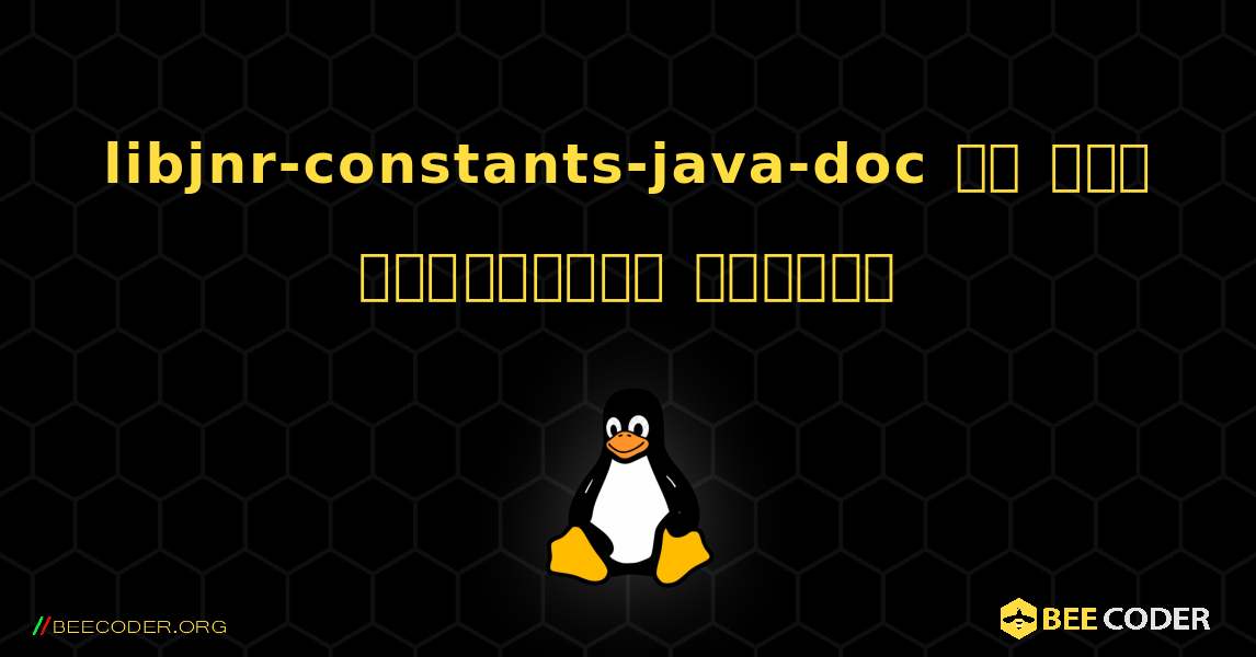 libjnr-constants-java-doc ని ఎలా ఇన్‌స్టాల్ చేయాలి. Linux